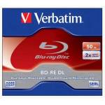 Verbatim BD-RE BluRay диск, двуслоен, презаписваем, 50GB, 2x, 1db, стандартен калъф, VERBATIM 43760 (43760)