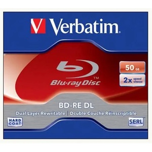 Verbatim BD-RE BluRay диск, двуслоен, презаписваем, 50GB, 2x, 1db, стандартен калъф, VERBATIM 43760 (43760)