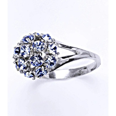 Čištín stříbrný s krystalem Swarovski light sapphire,šperk T 1337