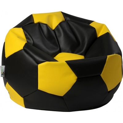 ANTARES Euroball Sedací pytel 90x90x55cm koženka černá/žlutá