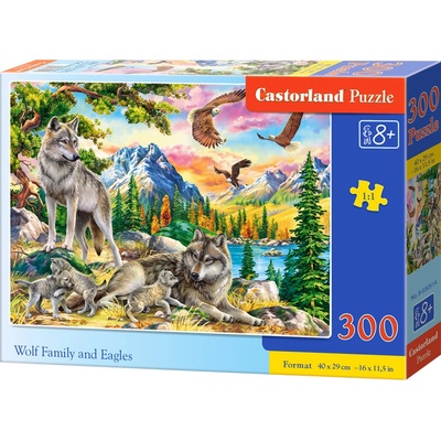 Castorland Vlčí rodinka a orli 300 dílků