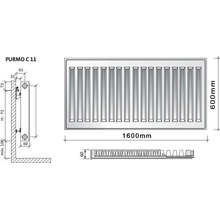 Purmo C11 600 x 1600