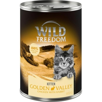 Wild Freedom 12х400г Kitten Golden Valley Wild Freedom, консервирана храна за котки - заешко и пилешко
