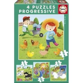 Image 1 of Educa - Четири Пъзела - Във фермата (17145)