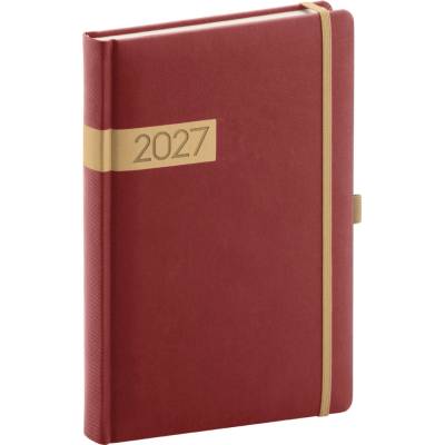 Notique Twill A5 denní 2027 bordó-zlatý