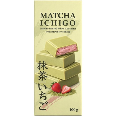 Matcha Ichigo bílá s příchutí matcha s náplní s příchutí jahody 100 g