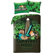 Halantex Oboustranné povlečení z mikrovlákna Minecraft motiv Survival Mode zapínání na zips 70x90 140x200