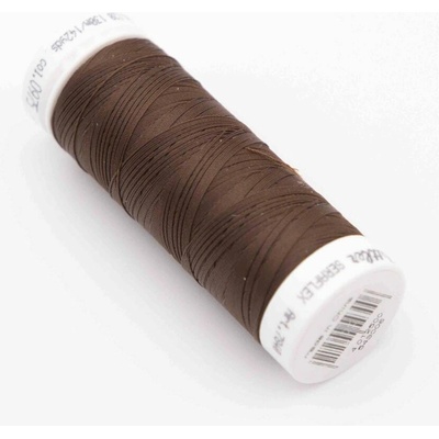 Extra elastická polyesterová niť - hnedá - návin 130 m