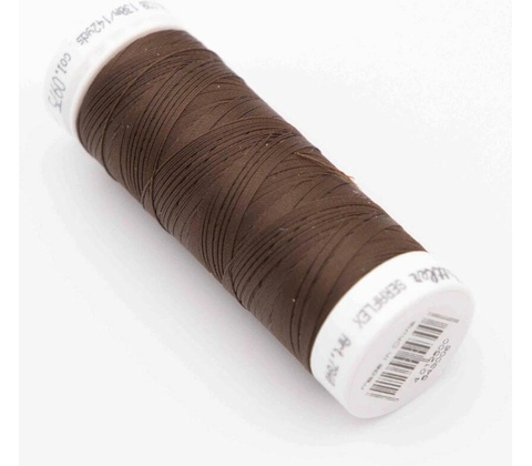 Extra elastická polyesterová niť - hnedá - návin 130 m