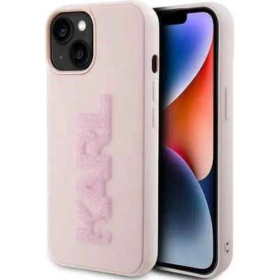 KARL LAGERFELD Кейс Karl Lagerfeld 3D Rubber Glitter Logo за iPhone 15 Plus, розов (3666339166489)