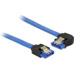 Delock SATA кабел Delock, 6 Gb/s, женски конектор, прав SATA женски конектор, с конектор, насочен наляво, 10 см, син