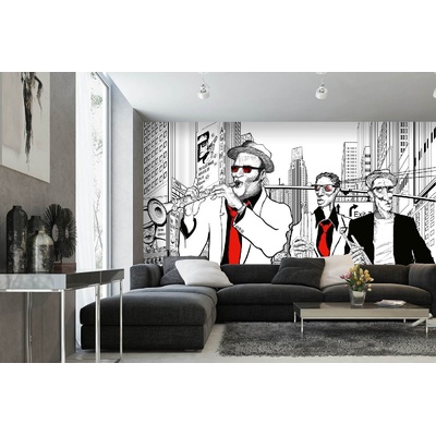 DIMEX ART Самозалепваща се флизелинова фототапета джаз група 375 x 250 см