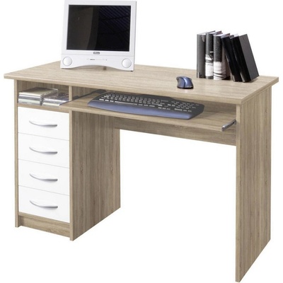 Livetastic PC STŮL, bílá, Sonoma dub, 110/75/55 cm - Zpět do školy - 000887001101