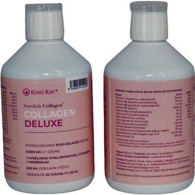 Swedish Nutra Collagen Deluxe 12500mg rybí s kyselinou hyalurónovou a vitamínmi 500 ml