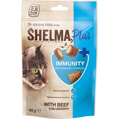 Shelma Plus Immunity bezobilné s hovädzím a čučoriedkami 60 g
