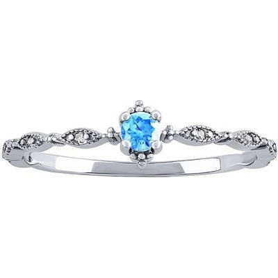 SILVEGO Strieborný prsteň Manon s modrým a čírymi Brilliance Zirconia DCC08042RLB