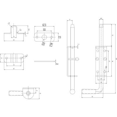 Černá zástrč pro vrata a brány 220 a 420mm Varianta: 1. 220mm / 12mm