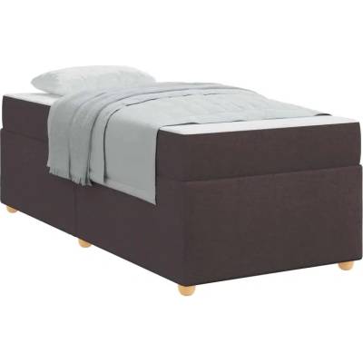 zahrada-XL 3399338 Rám postele s matrací Tmavě hnědá textil