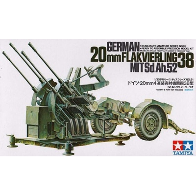 Tamiya 20mm German Flakvierling 38 with Sd.Ah. 52 1:35
