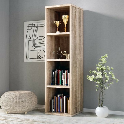 Casaria® Knihovna Skylar Oak 106x30x30cm – Zboží Mobilmania