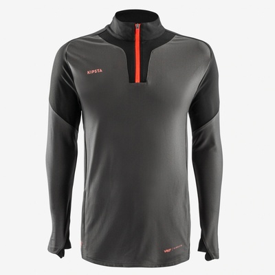 KIPSTA Futbalová mikina VIRALTO CLUB 1/2 zips sivo-čierna 349