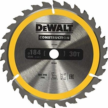 DeWALT DT1940 Pilový kotouč 184 x 16 mm 30 zubů