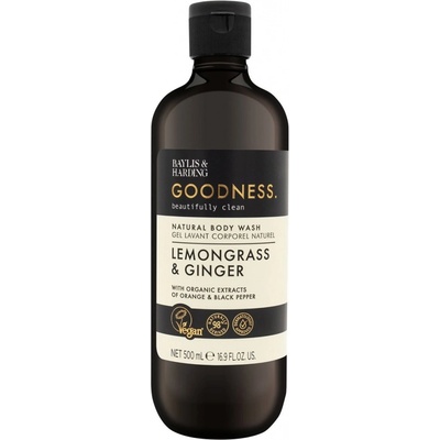 Baylis & Harding Přírodní sprchový gel Goodness Lemongrass/Ginger 500 ml, hnědá barva, plast