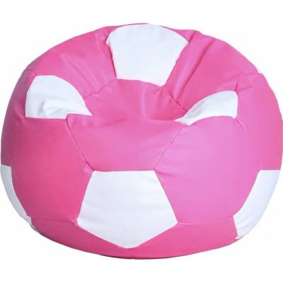 JAKS Sedací vak futbalová lopta ružovo biela