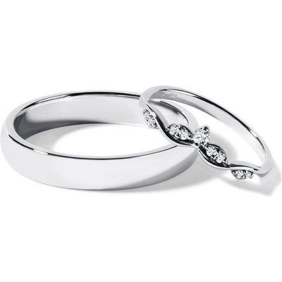 KLENOTA Elegantná svadobná súprava z bieleho zlata s diamantmi s0839012