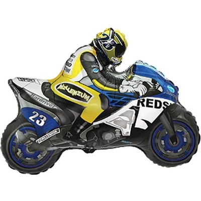 Flexmetal Fóliový balónek Motorka modrá žlutá 24x31cm bez obalu