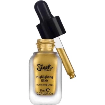 Sleek MakeUP Elixir течни капки за подчертаване за рамене и деколте злато 8 ml