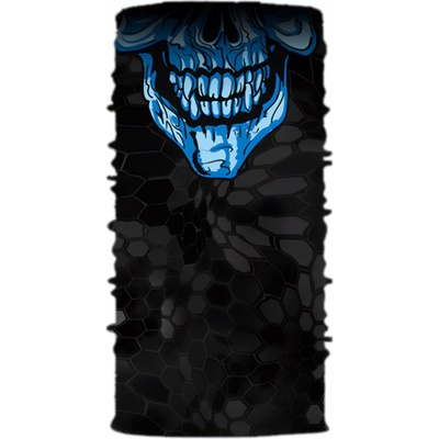 Faceshield multifunkční šátek blue skull modrá