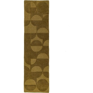 Flair Rugs Тъмнозелена ръчно изработена вълнена пътека 60x230 cm Gigi - Flair Rugs (503119382678)