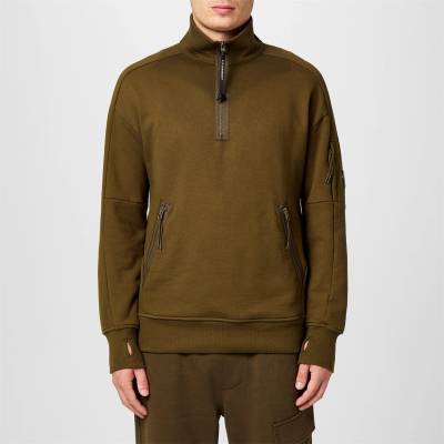 C.P. Company Блуза CP COMPANY Lens Arm Quarter Zip Sweatshirt - Ivy Green 683