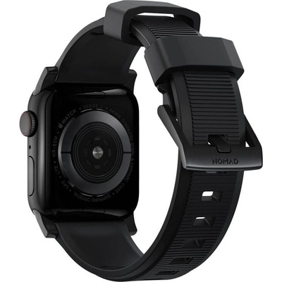 Nomad Силиконова каишка за Apple Watch 42мм, 44мм, 45мм, 46мм, Ultra, Ultra 2, Ultra 3 49мм - Nomad Rugged Strap (черен) (NM1A41BN00)