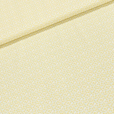 Bavlněné plátno TREND SUN 8 AMARELO, žluté kytičky na bílé š.150cm (látka v metráži