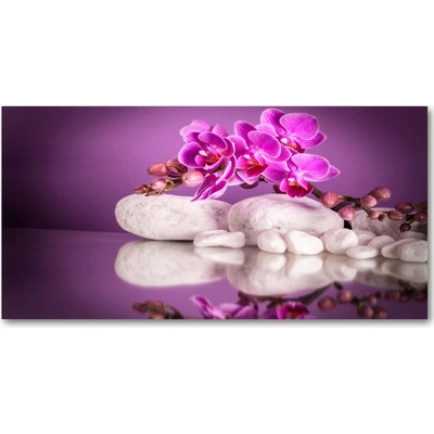Foto obraz sklo tvrzené ružová orchidea 100x50 cm