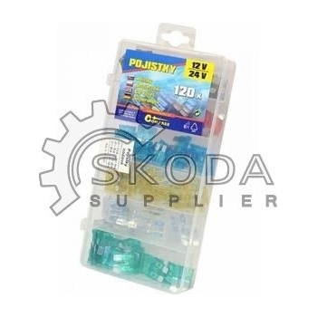 COMPASS Pojistky nožové sada 120ks 7,5/10/15/20/25/30Amp 07527