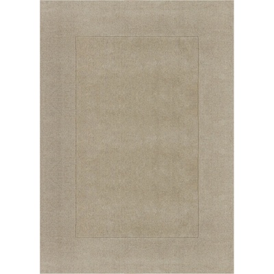 Flair Rugs Tuscany Textured Wool Border Natural Biela