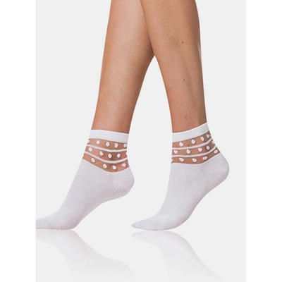 Bellinda Бели дамски чорапи с декоративен детайл Bellinda TRENDY COTTON SOCKS Bellinda | Byal | ЖЕНИ | 35-38