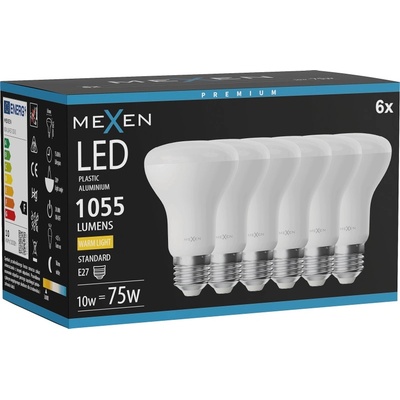 Mexen Nova 6x LED крушка E27, R63, 10W, Топла - 3000K, 1055 lm - L104-E27-1030-01x06 (L104-E27-1030-01x06)
