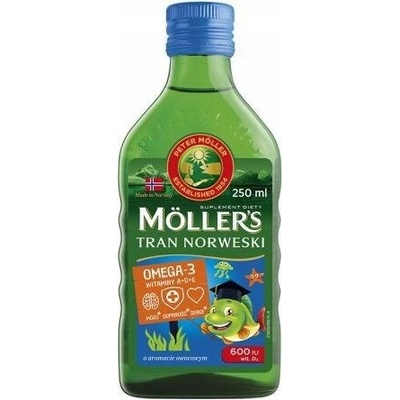 Moller's Norský rybí olej tran s ovocnou příchutí 250 ml