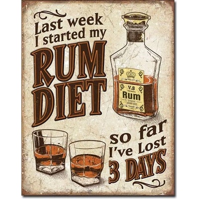 Rum Diet - plechová retro cedule 40x32 cm