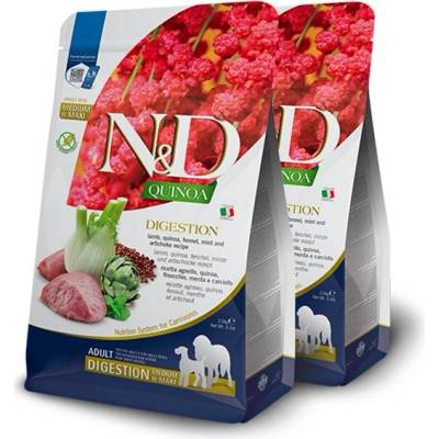 FARMINA N&D кучешка GF QUINOA Medium & Maxi Digestion Агне 2 x 7 кг