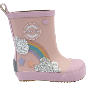 Mikk-Line Детски гумени ботуши Mikk-Line Kid's Wellies Rainbow Patch Barefoot Wellington boots - Adobe Rose - размер 21 (EU) (731-0300-0113)