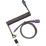 Keychron Premium Coiled Aviator Angled Cable Rainbow Plated