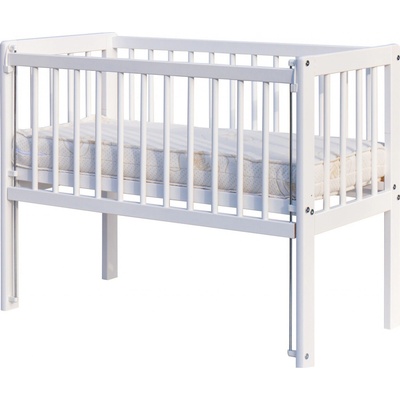 Scarlett Dětská postýlka k posteli rodičů BABY II bílá borovice st. bok 90 x 41