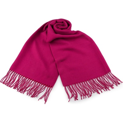 Prima-obchod zimní šála s třásněmi pink červená