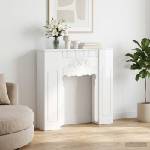 vidaXL Рамка за камина Бял гланц 93 x 20 x 89 см Инженерна дървесина (8006628)
