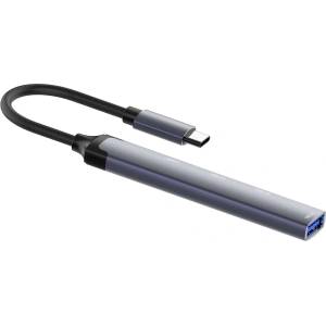  Хъб USB HUB LDNIO DS34C 4в1 USB-C към 3xUSB 1xUSB-C 5GB/ps, сив